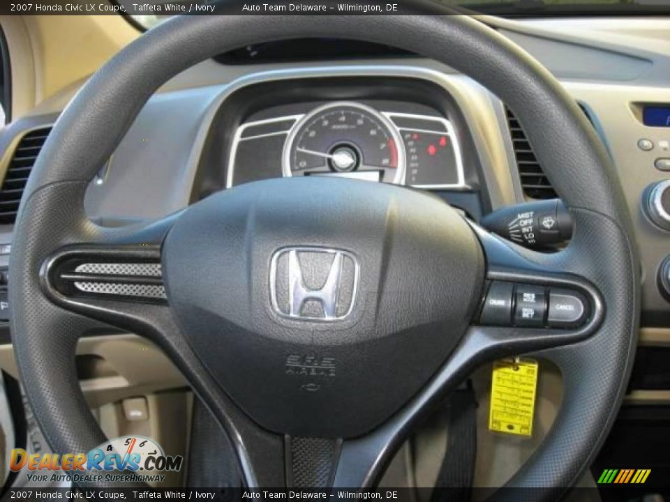 2007 Honda Civic LX Coupe Taffeta White / Ivory Photo #14