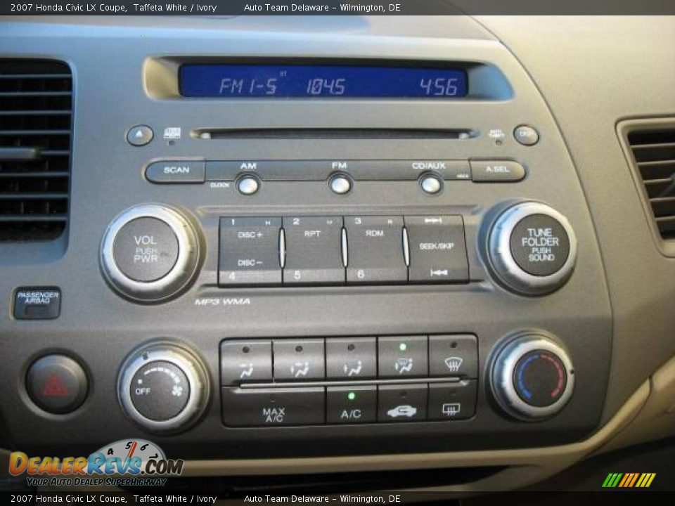 2007 Honda Civic LX Coupe Taffeta White / Ivory Photo #20