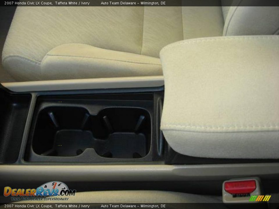2007 Honda Civic LX Coupe Taffeta White / Ivory Photo #24
