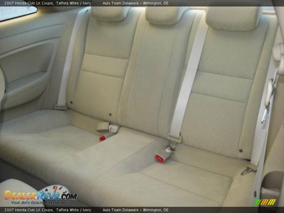 2007 Honda Civic LX Coupe Taffeta White / Ivory Photo #27