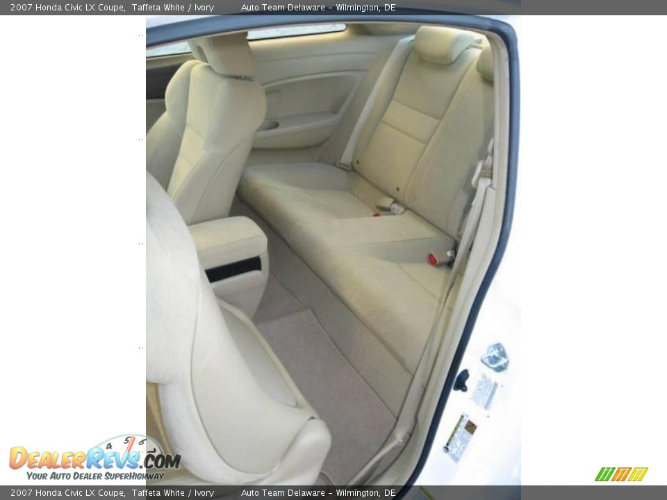 2007 Honda Civic LX Coupe Taffeta White / Ivory Photo #28