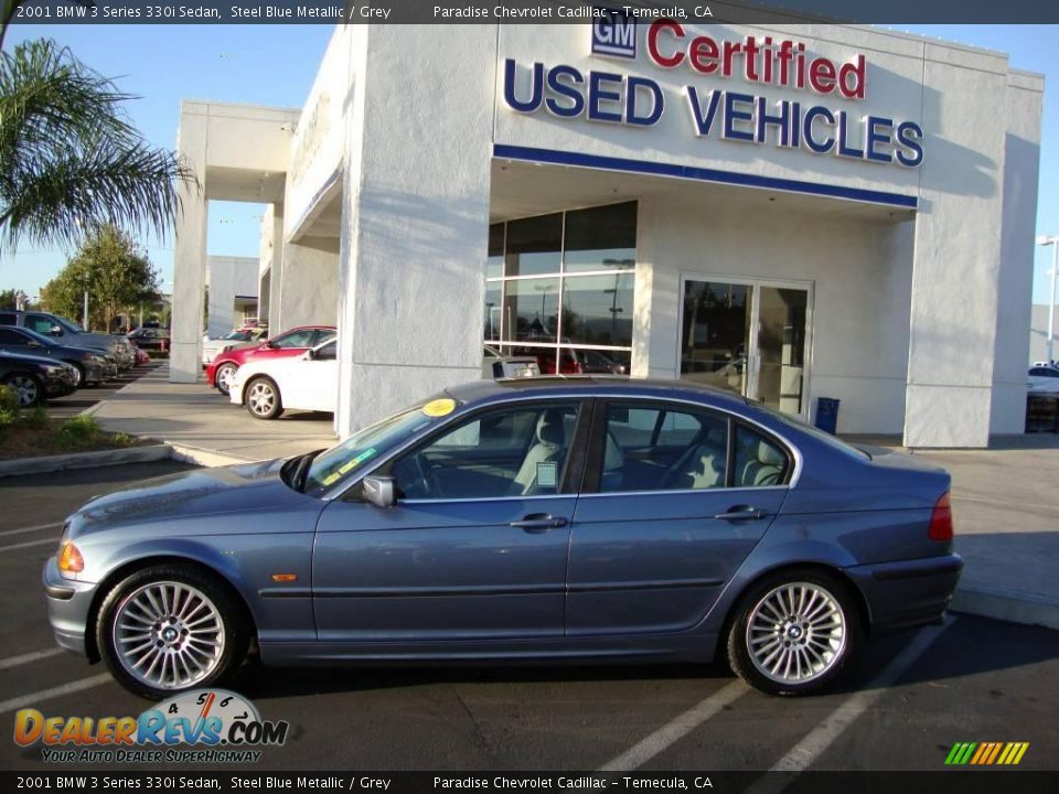 2001 BMW 3 Series 330i Sedan Steel Blue Metallic / Grey Photo #1