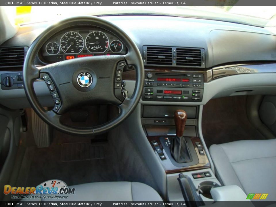 2001 BMW 3 Series 330i Sedan Steel Blue Metallic / Grey Photo #6