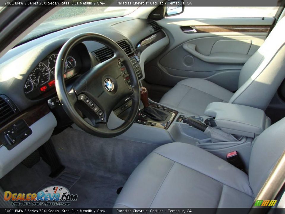 2001 BMW 3 Series 330i Sedan Steel Blue Metallic / Grey Photo #9