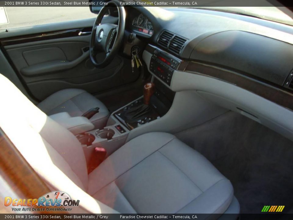 2001 BMW 3 Series 330i Sedan Steel Blue Metallic / Grey Photo #12