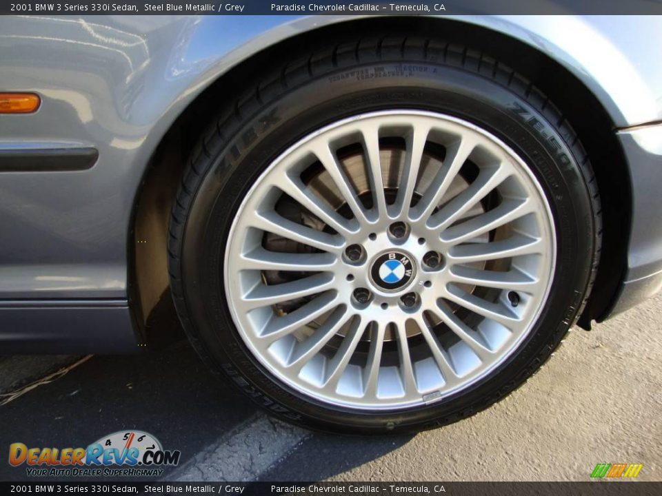 2001 BMW 3 Series 330i Sedan Steel Blue Metallic / Grey Photo #13
