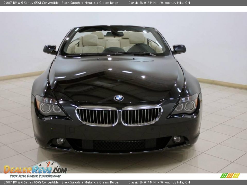 2007 BMW 6 Series 650i Convertible Black Sapphire Metallic / Cream Beige Photo #2