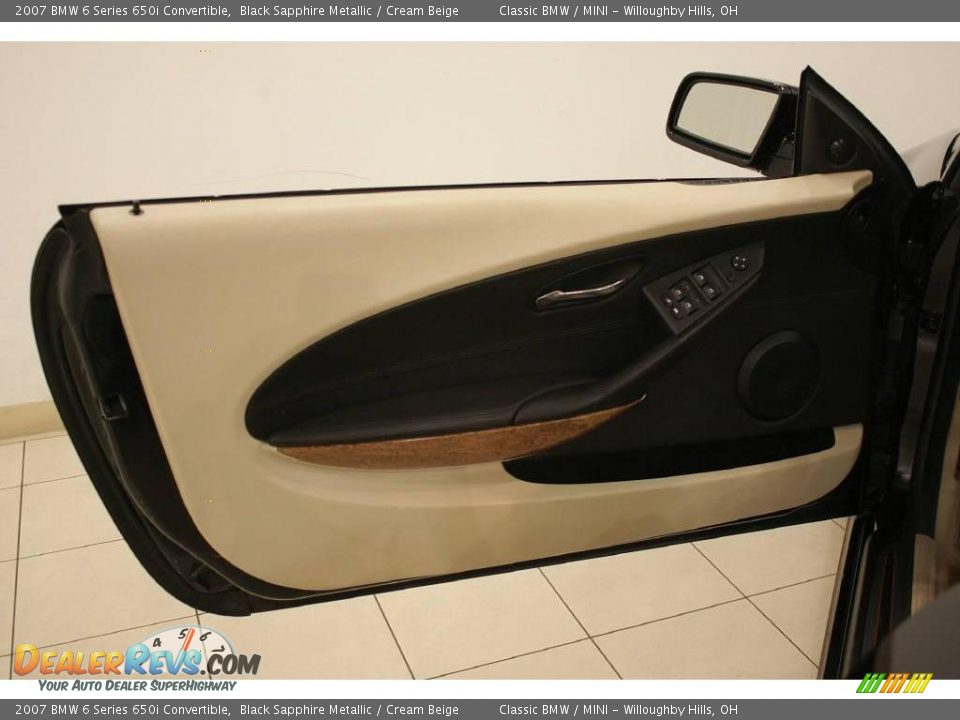 2007 BMW 6 Series 650i Convertible Black Sapphire Metallic / Cream Beige Photo #10