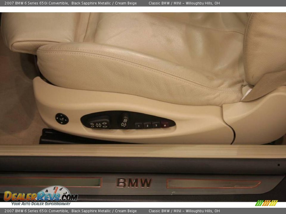 2007 BMW 6 Series 650i Convertible Black Sapphire Metallic / Cream Beige Photo #11