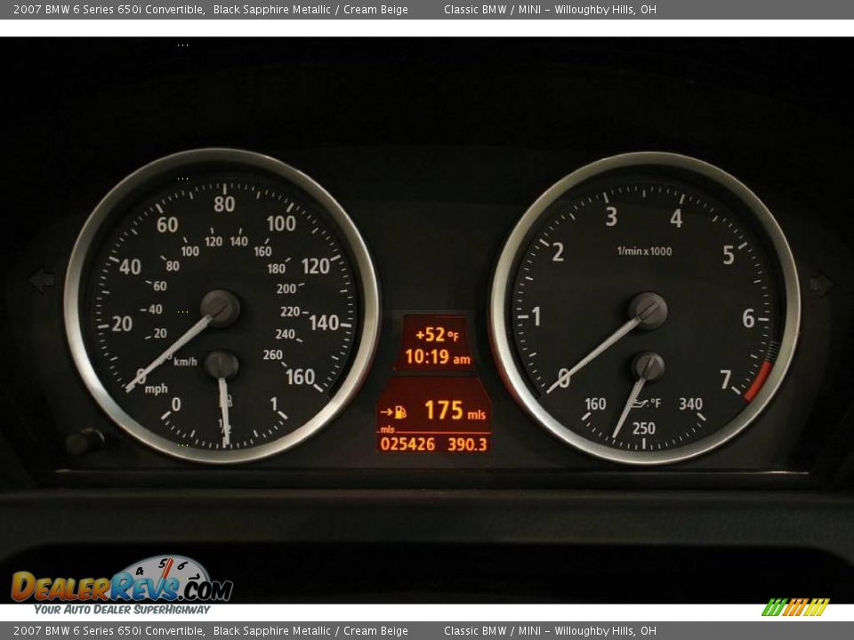 2007 BMW 6 Series 650i Convertible Black Sapphire Metallic / Cream Beige Photo #14