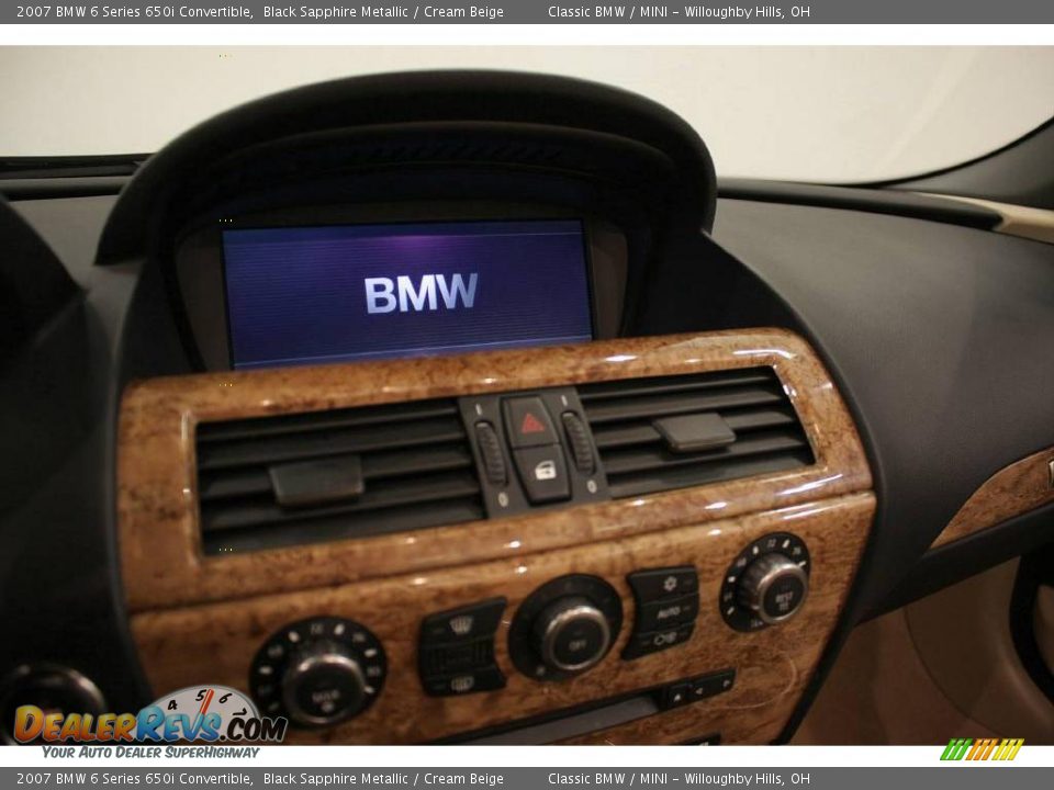2007 BMW 6 Series 650i Convertible Black Sapphire Metallic / Cream Beige Photo #15