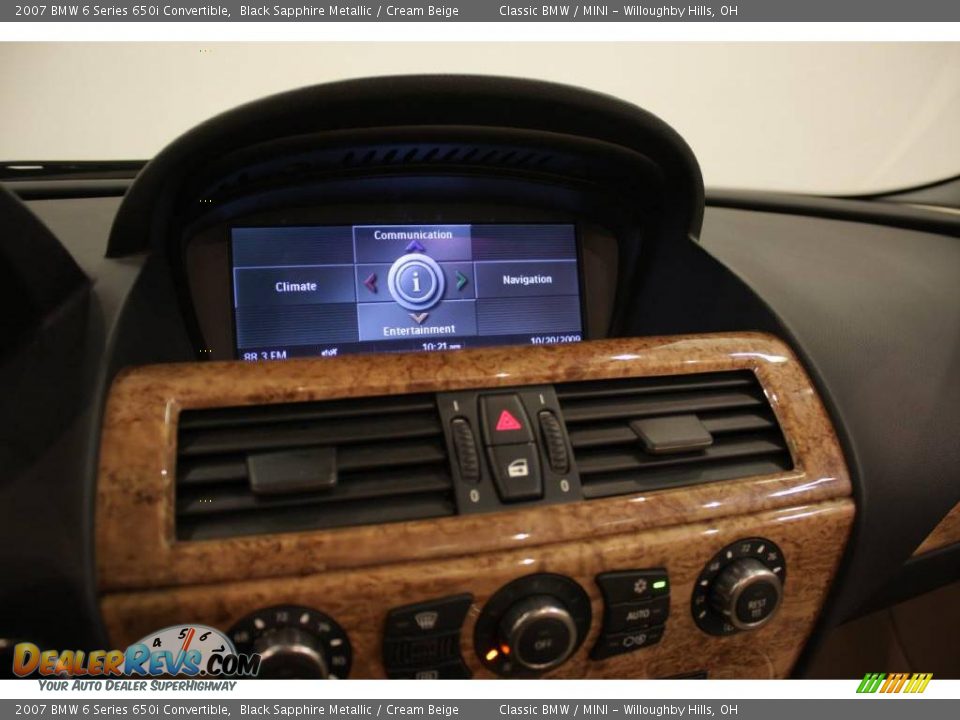 2007 BMW 6 Series 650i Convertible Black Sapphire Metallic / Cream Beige Photo #16