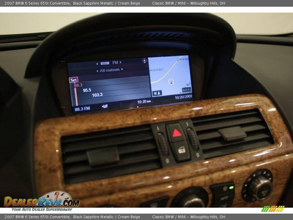 2007 BMW 6 Series 650i Convertible Black Sapphire Metallic / Cream Beige Photo #17