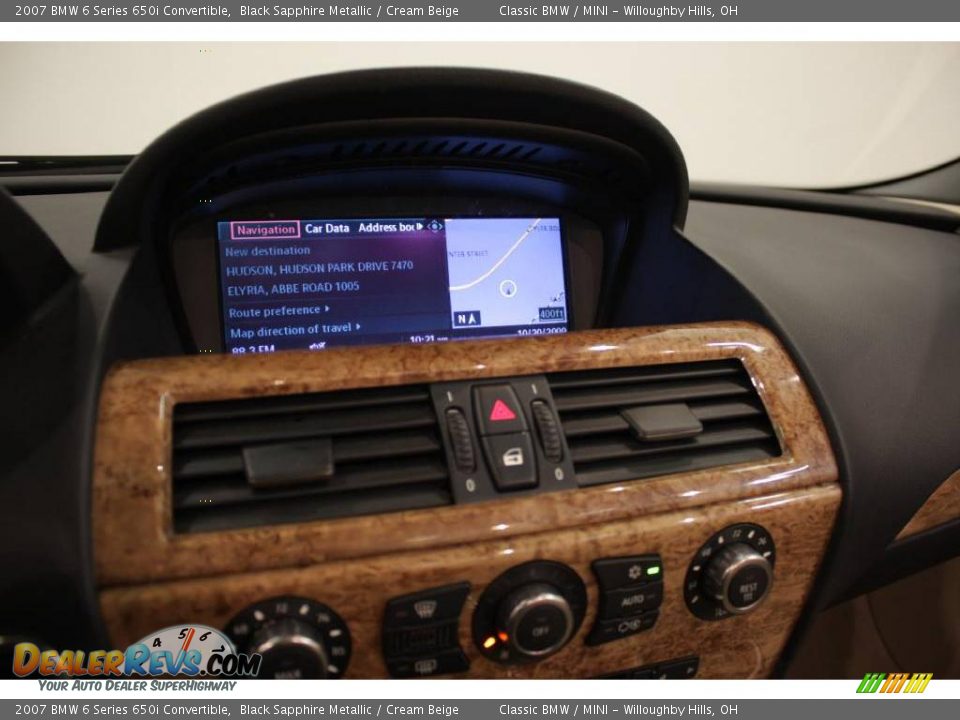 2007 BMW 6 Series 650i Convertible Black Sapphire Metallic / Cream Beige Photo #18