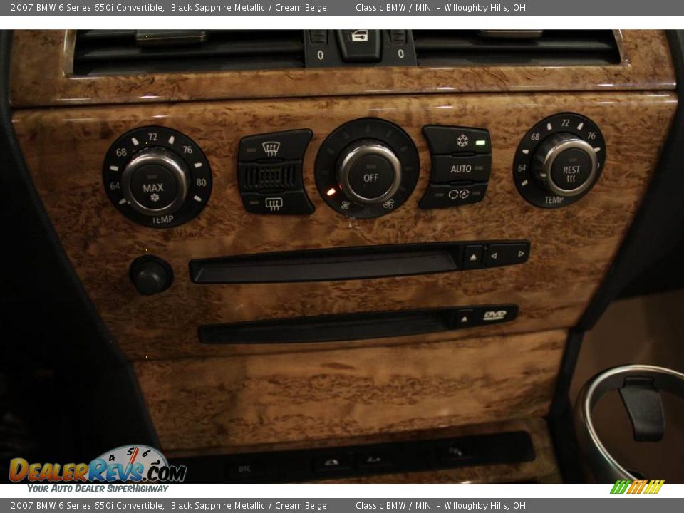 2007 BMW 6 Series 650i Convertible Black Sapphire Metallic / Cream Beige Photo #19