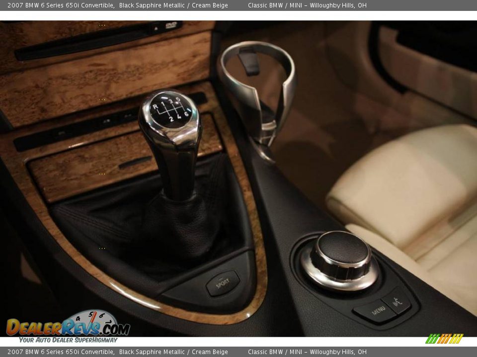 2007 BMW 6 Series 650i Convertible Black Sapphire Metallic / Cream Beige Photo #20