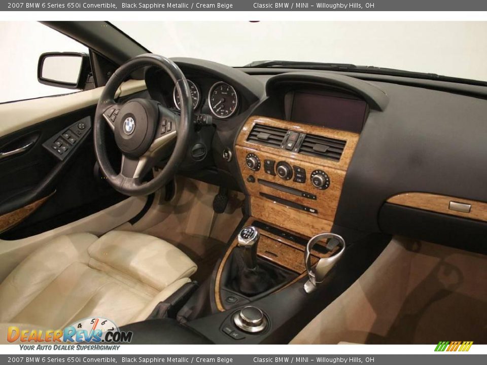 2007 BMW 6 Series 650i Convertible Black Sapphire Metallic / Cream Beige Photo #21