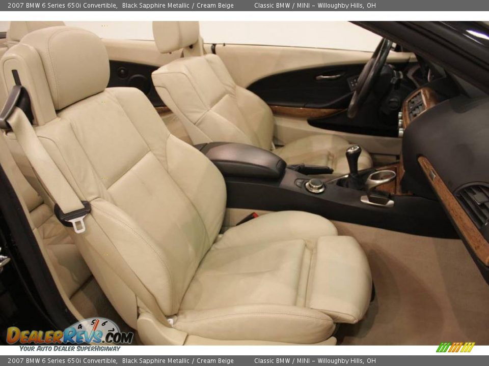 2007 BMW 6 Series 650i Convertible Black Sapphire Metallic / Cream Beige Photo #22