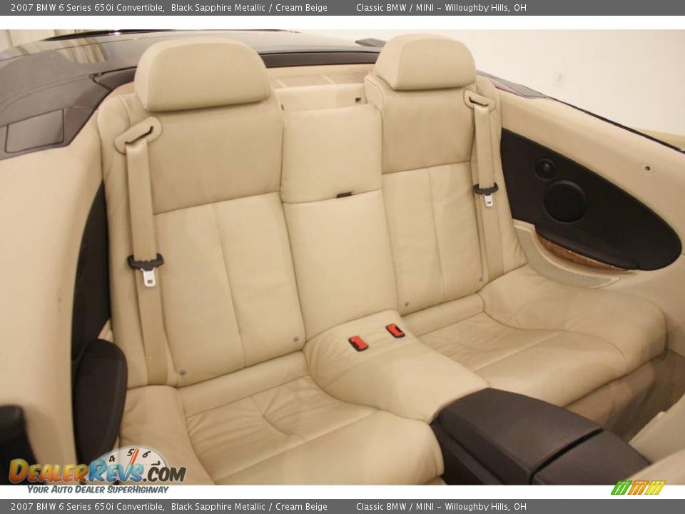 2007 BMW 6 Series 650i Convertible Black Sapphire Metallic / Cream Beige Photo #23