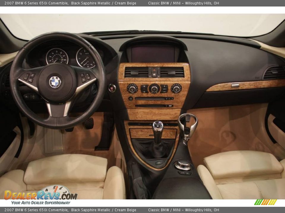 2007 BMW 6 Series 650i Convertible Black Sapphire Metallic / Cream Beige Photo #24