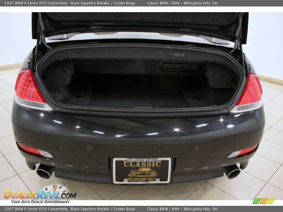 2007 BMW 6 Series 650i Convertible Black Sapphire Metallic / Cream Beige Photo #25