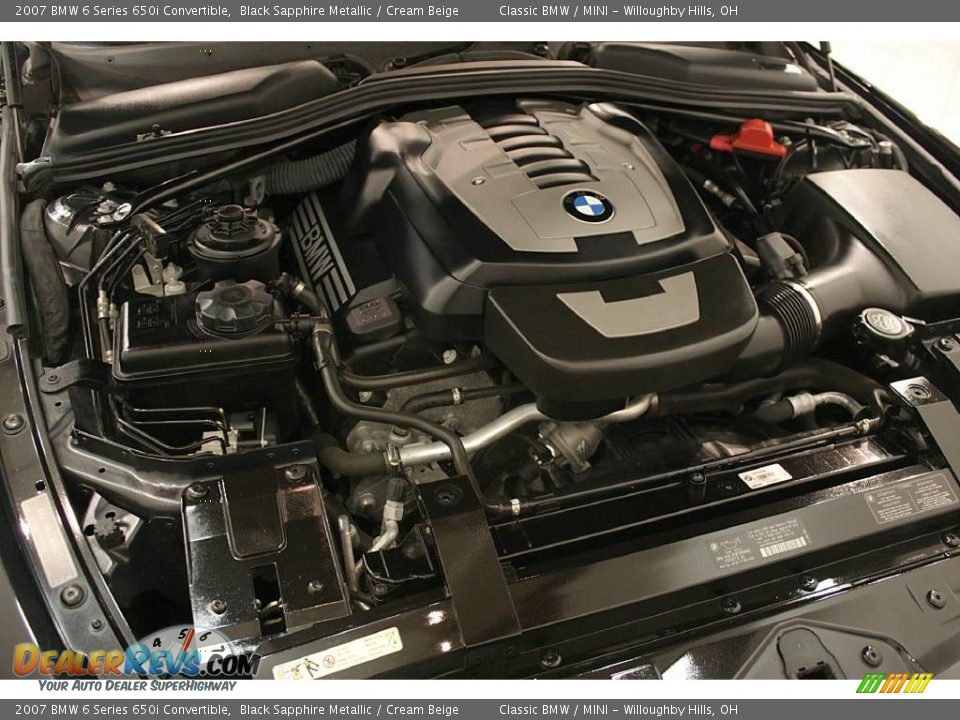 2007 BMW 6 Series 650i Convertible Black Sapphire Metallic / Cream Beige Photo #26