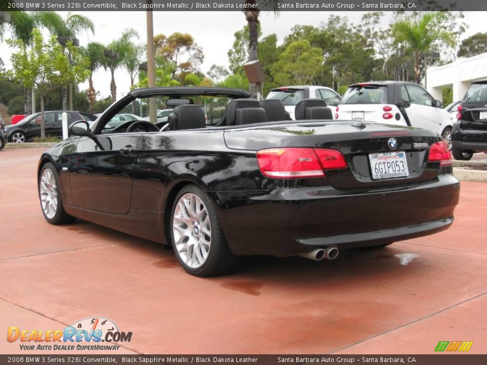 2008 BMW 3 Series 328i Convertible Black Sapphire Metallic / Black Dakota Leather Photo #3