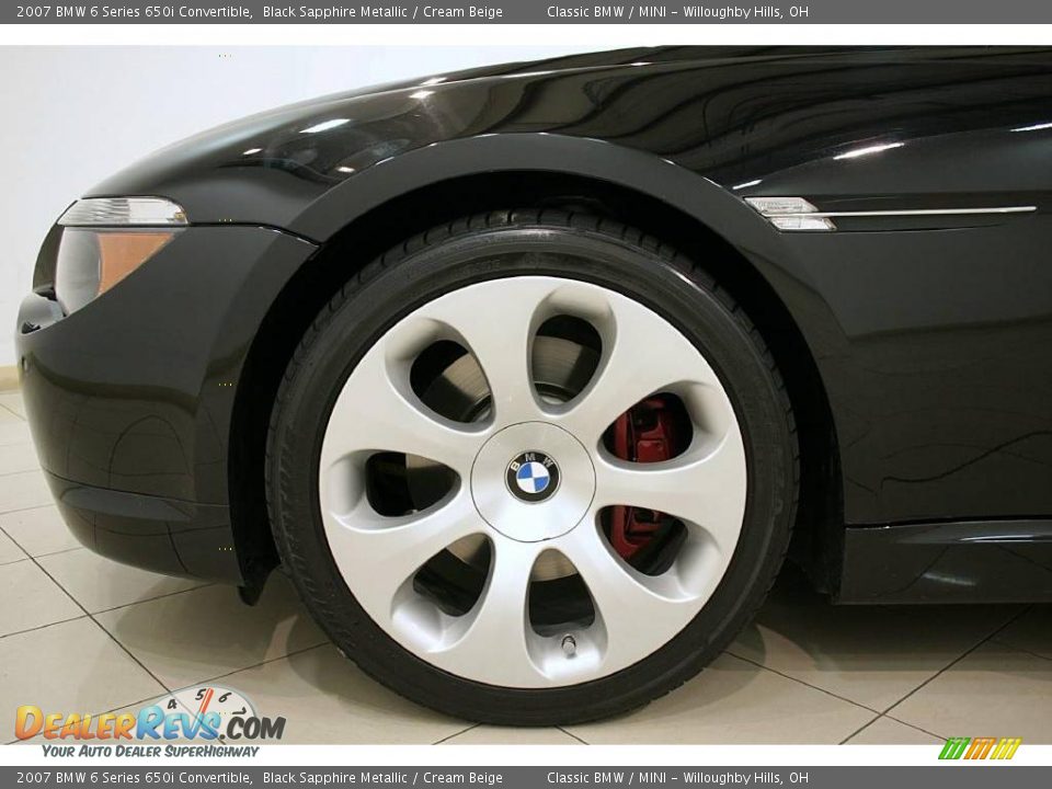 2007 BMW 6 Series 650i Convertible Black Sapphire Metallic / Cream Beige Photo #28