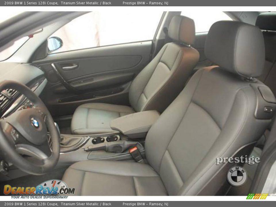 2009 BMW 1 Series 128i Coupe Titanium Silver Metallic / Black Photo #5