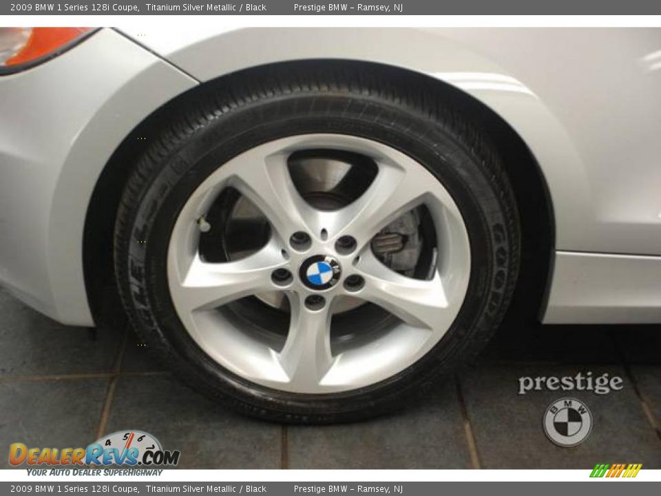 2009 BMW 1 Series 128i Coupe Titanium Silver Metallic / Black Photo #8