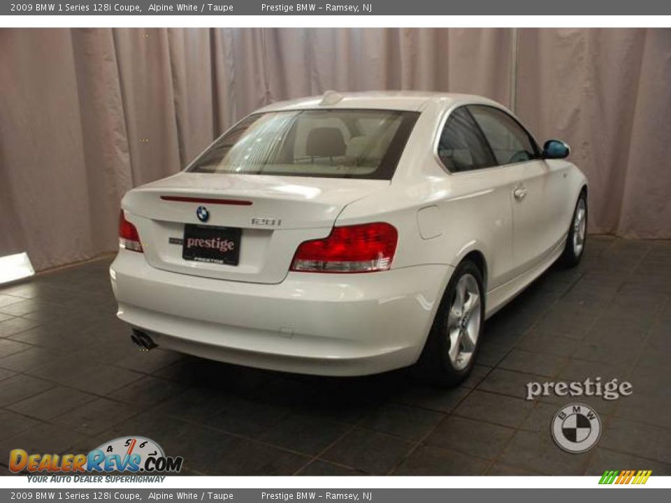 2009 BMW 1 Series 128i Coupe Alpine White / Taupe Photo #2