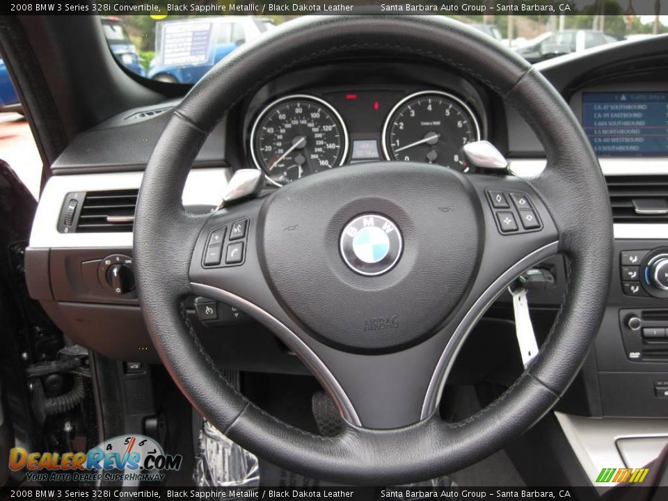 2008 BMW 3 Series 328i Convertible Black Sapphire Metallic / Black Dakota Leather Photo #24