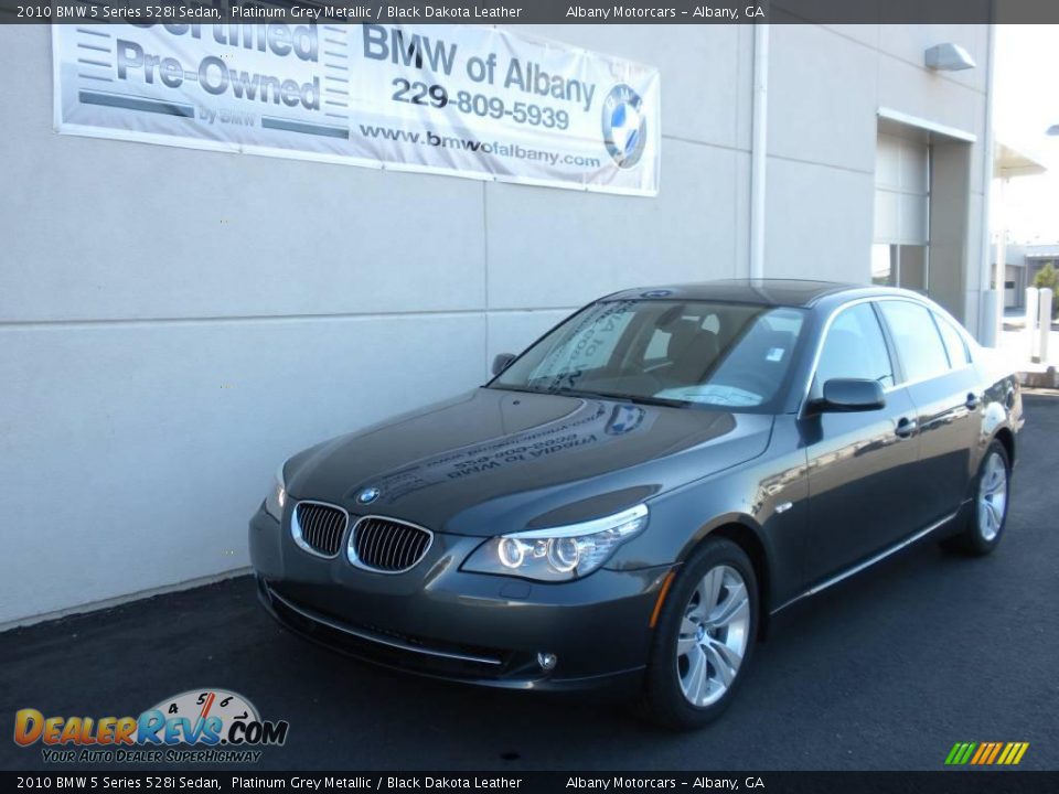 2010 BMW 5 Series 528i Sedan Platinum Grey Metallic / Black Dakota Leather Photo #2