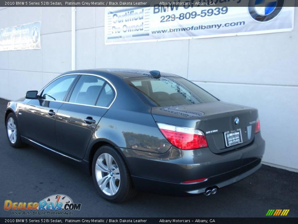 2010 BMW 5 Series 528i Sedan Platinum Grey Metallic / Black Dakota Leather Photo #3