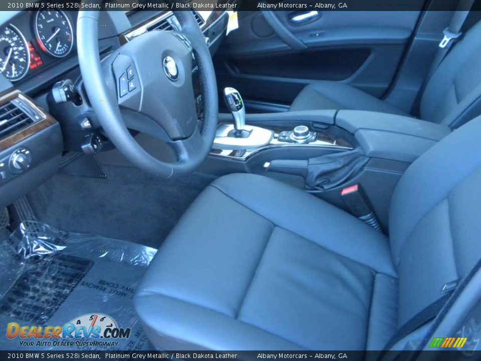 2010 BMW 5 Series 528i Sedan Platinum Grey Metallic / Black Dakota Leather Photo #6