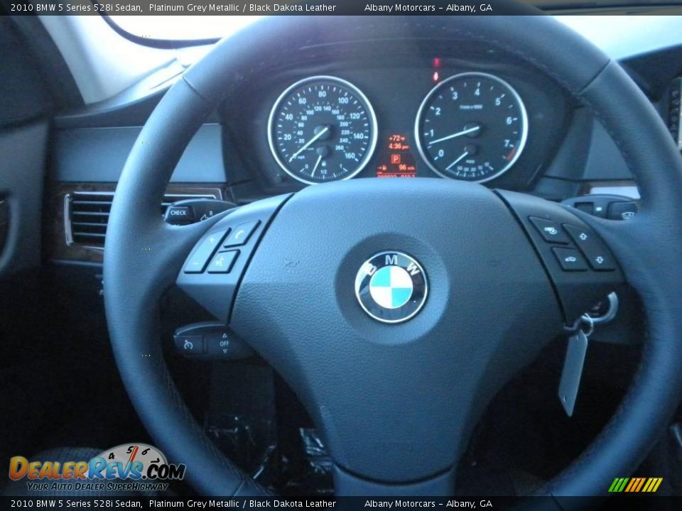 2010 BMW 5 Series 528i Sedan Platinum Grey Metallic / Black Dakota Leather Photo #14