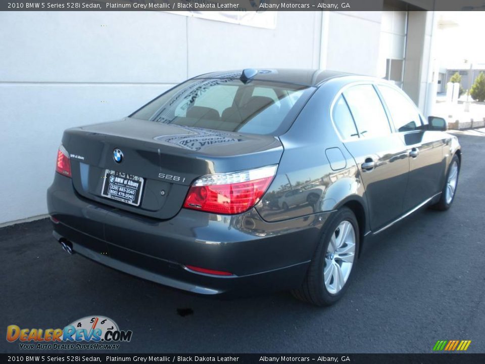 2010 BMW 5 Series 528i Sedan Platinum Grey Metallic / Black Dakota Leather Photo #21