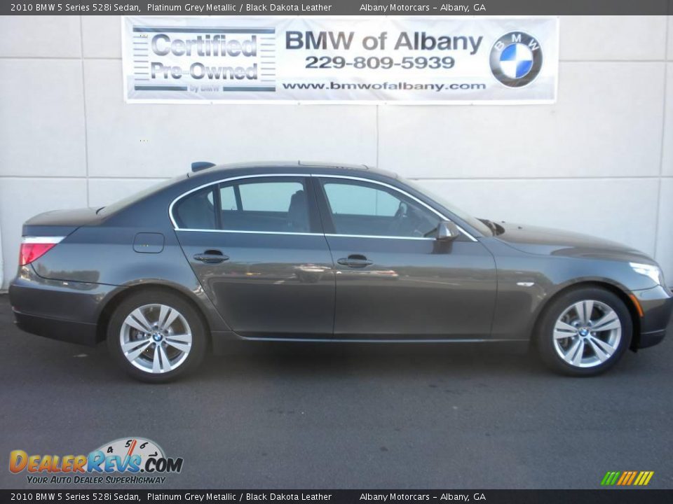 2010 BMW 5 Series 528i Sedan Platinum Grey Metallic / Black Dakota Leather Photo #22