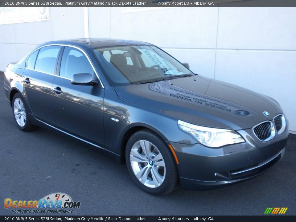 2010 BMW 5 Series 528i Sedan Platinum Grey Metallic / Black Dakota Leather Photo #23