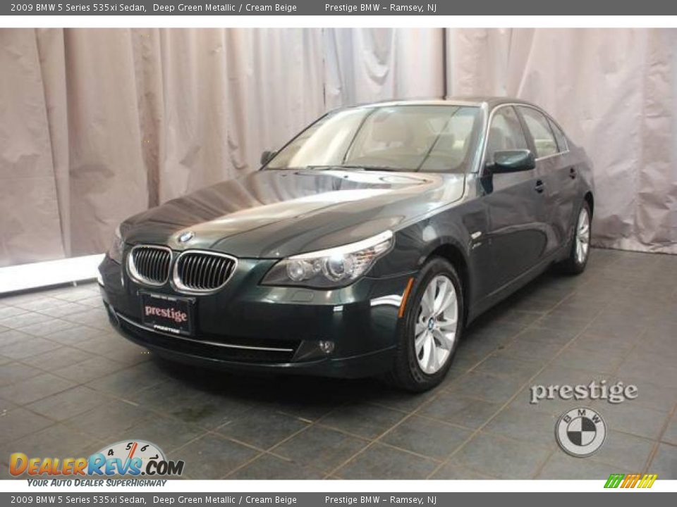 2009 BMW 5 Series 535xi Sedan Deep Green Metallic / Cream Beige Photo #1