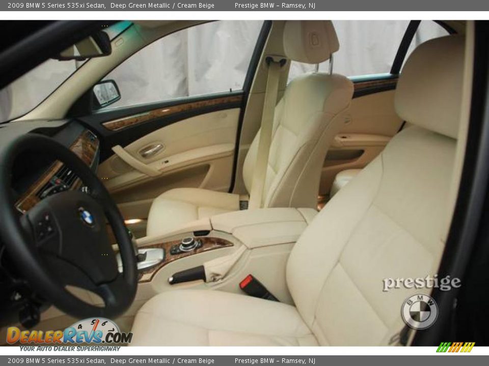 2009 BMW 5 Series 535xi Sedan Deep Green Metallic / Cream Beige Photo #5