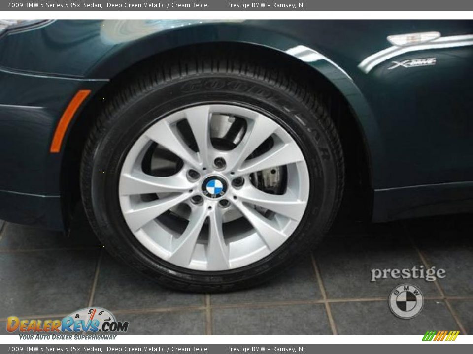 2009 BMW 5 Series 535xi Sedan Deep Green Metallic / Cream Beige Photo #9