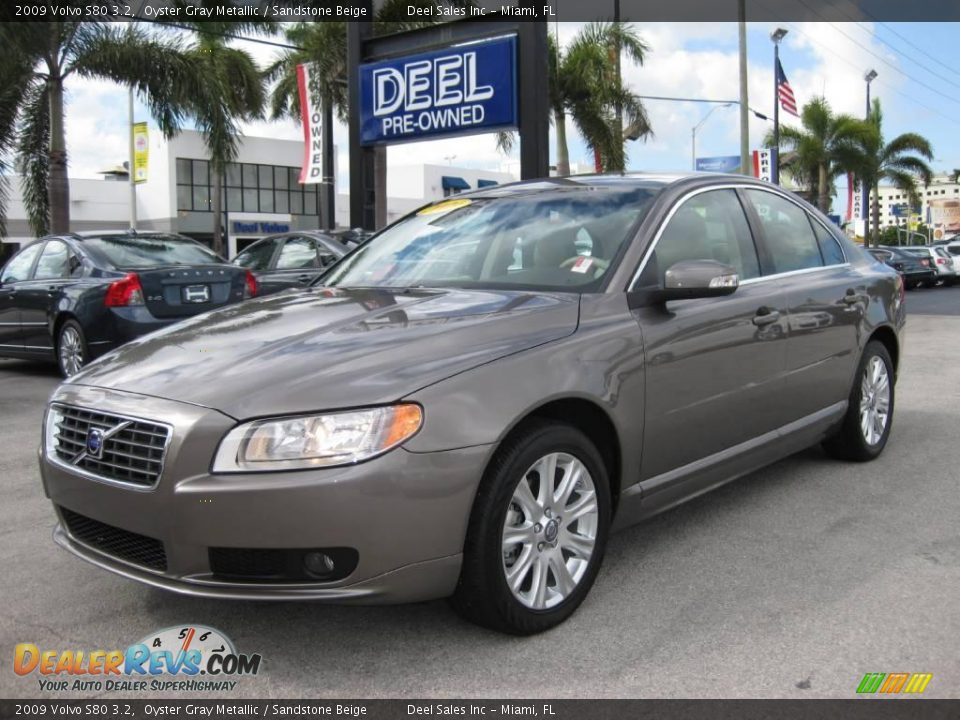 2009 Volvo S80 3.2 Oyster Gray Metallic / Sandstone Beige Photo #1