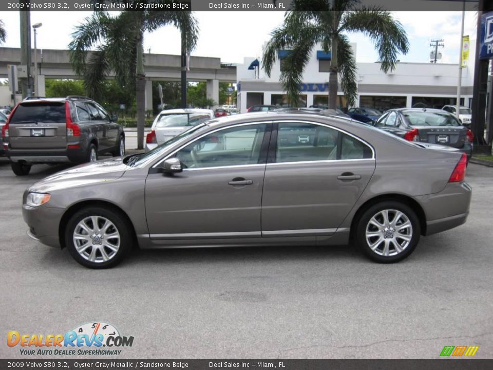2009 Volvo S80 3.2 Oyster Gray Metallic / Sandstone Beige Photo #2