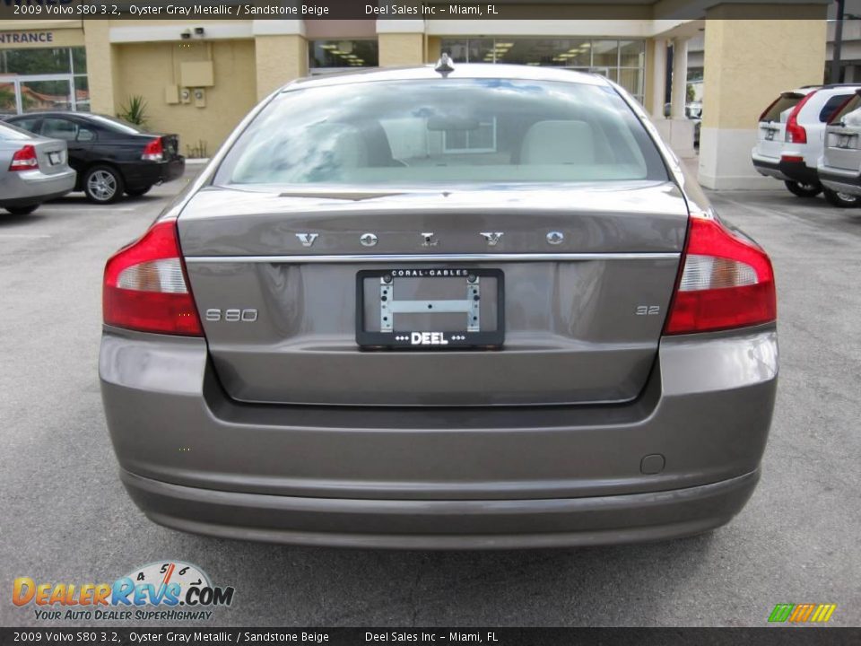 2009 Volvo S80 3.2 Oyster Gray Metallic / Sandstone Beige Photo #4