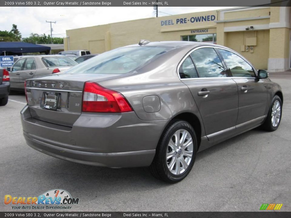 2009 Volvo S80 3.2 Oyster Gray Metallic / Sandstone Beige Photo #5