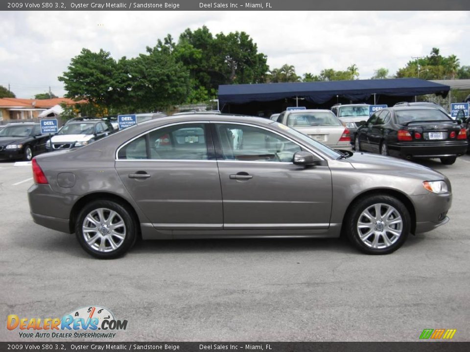 2009 Volvo S80 3.2 Oyster Gray Metallic / Sandstone Beige Photo #6