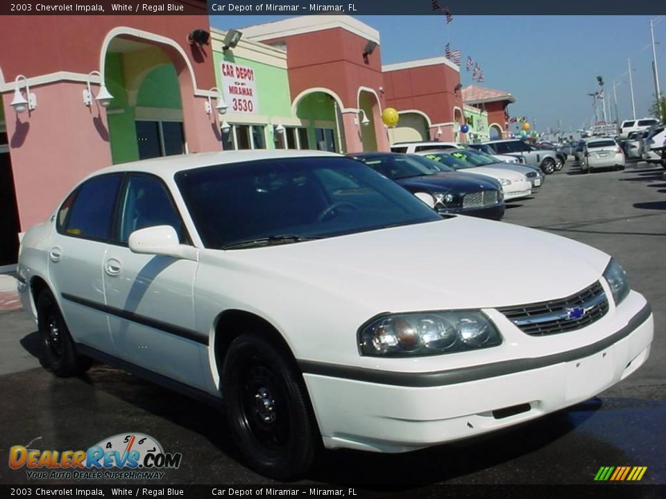 2003 Chevrolet Impala White / Regal Blue Photo #1