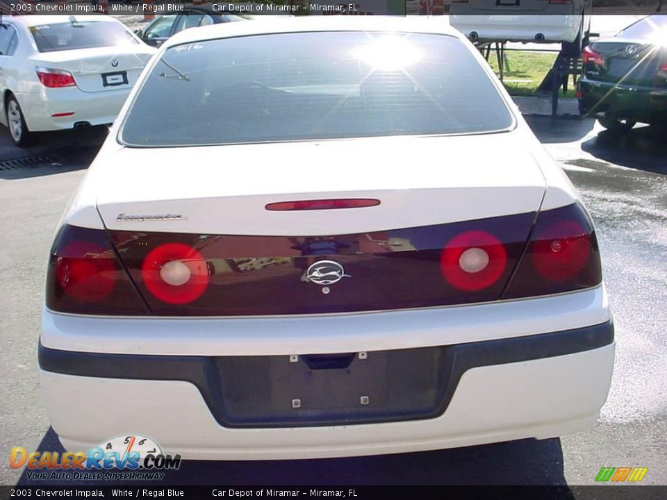 2003 Chevrolet Impala White / Regal Blue Photo #4