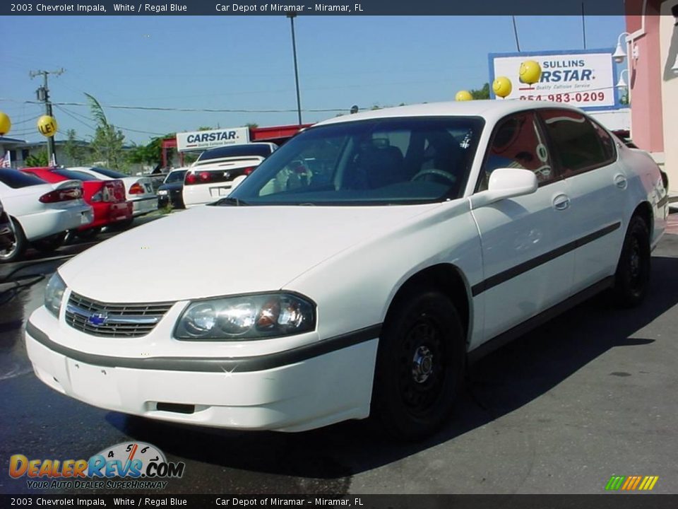 2003 Chevrolet Impala White / Regal Blue Photo #7